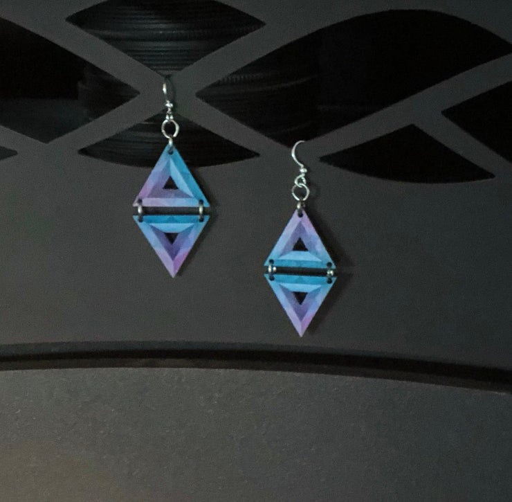 3D Triangles Earrings 