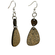 Freckled Rock wood Engraved Earrings #1783