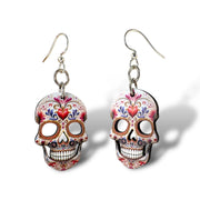 Sugar Skull Hearts Earrings #1791