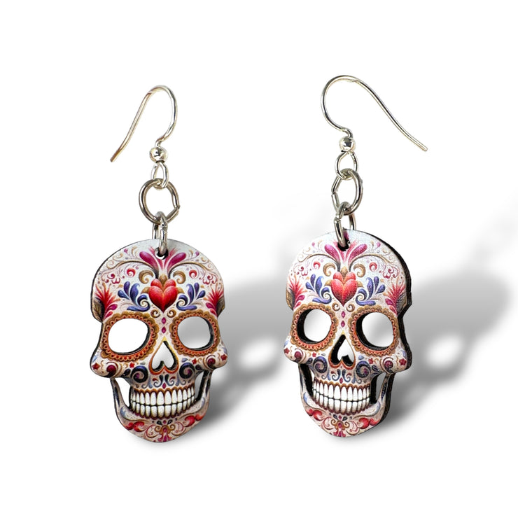 Sugar Skull Hearts Earrings 