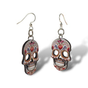 Sugar Skull Hearts Earrings #1791