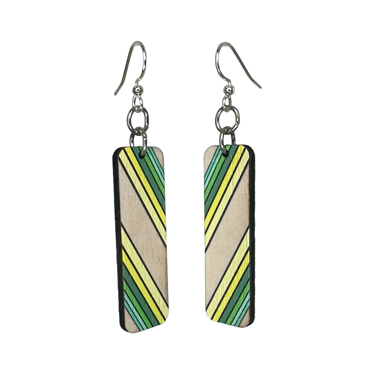 Green Bay Striped Blossom Earrings 