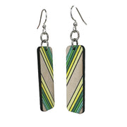 Green Bay Striped Blossom Earrings #190