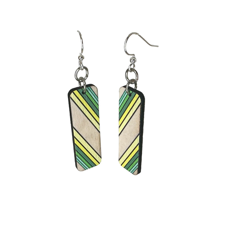 Green Bay Striped Blossom Earrings 