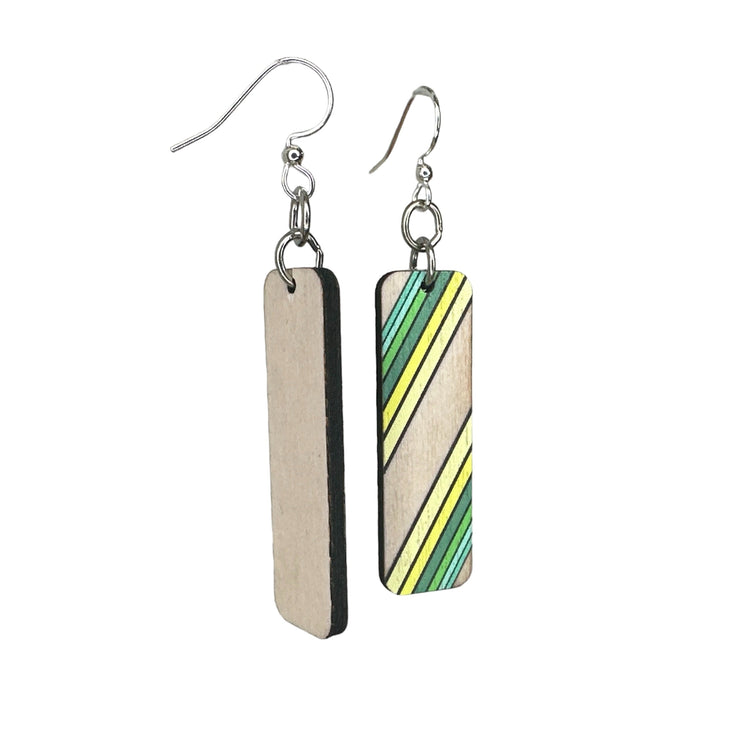 Green Bay Striped Blossom Earrings 
