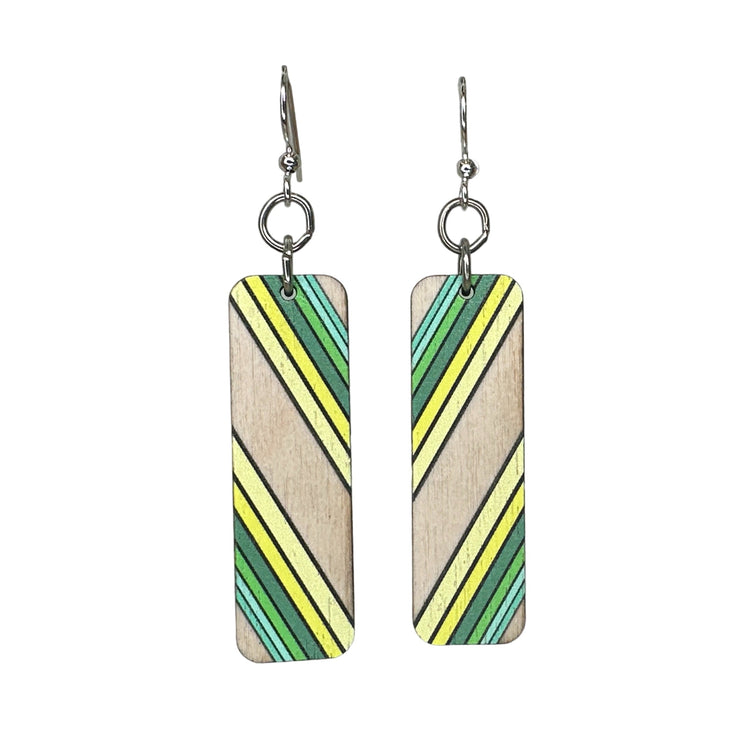 Green Bay Striped Blossom Earrings 