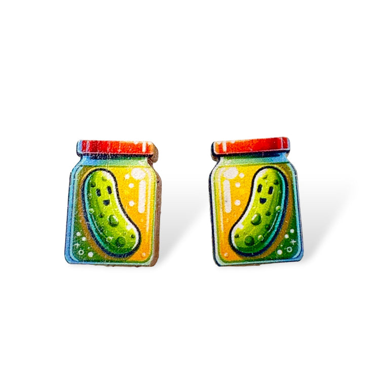 Pickle Jar Stud Earrings 