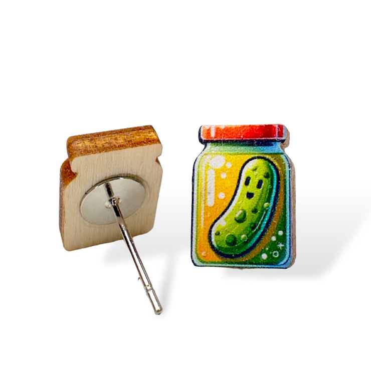 Pickle Jar Stud Earrings 