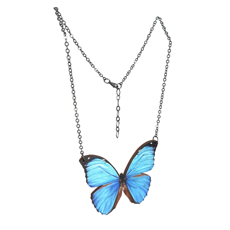 Blue Morpho Butterfly Necklace 