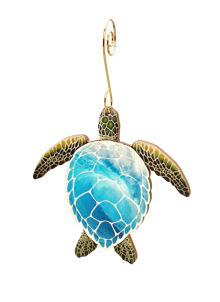 Turtle with Waves Ornament 