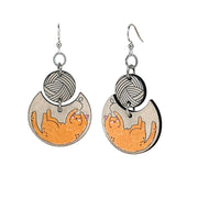 Cat and Yarn Earrings #1774