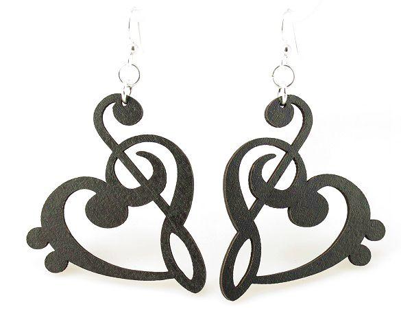 Treble Clef Heart Earrings 