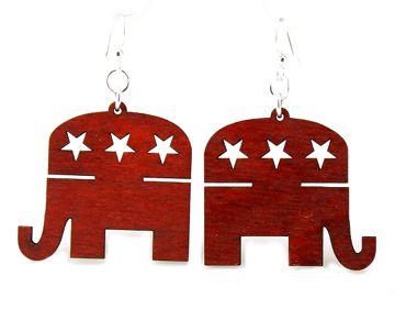 Republican Elephant Earrings 