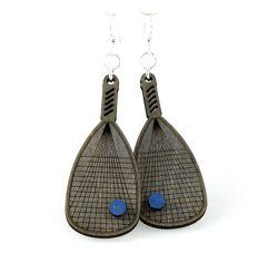 Racquet Ball on Racquet Earrings 