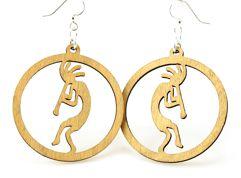 Kokopelli in a Circle Earrings 