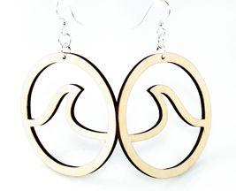 Wave in Circle Earrings 