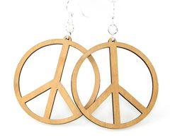 Large Peace Sign Earrings 