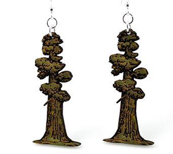Tall Redwood Tree Earrings 