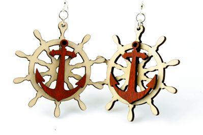 Anchor and Boat Wheel Earring 