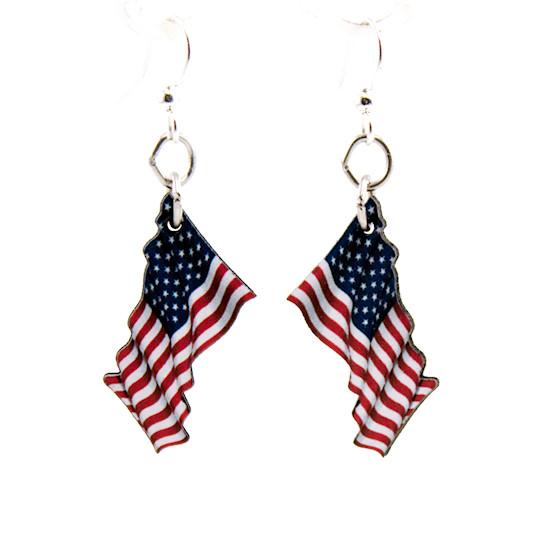 Waving American Flag Earrings 