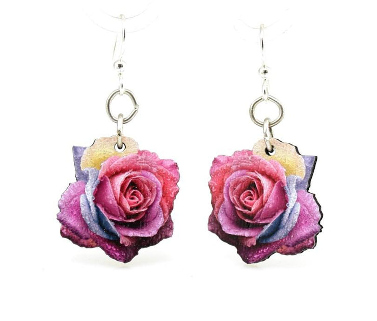 Multi-Color Rose Blossom Earrings 