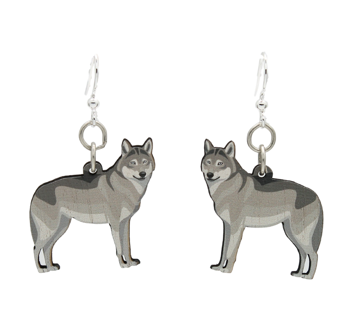 Grey Wolf Earrings 