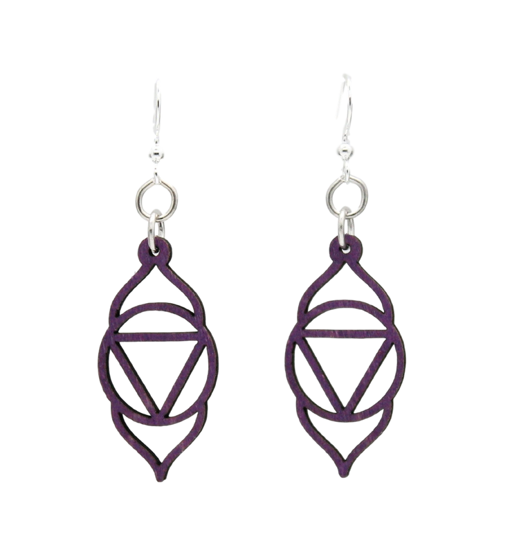 Ajna Chakra Wood Earrings 