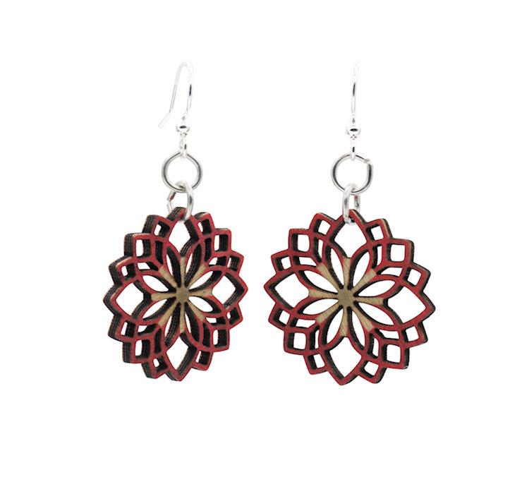 Dahlia Flower Blossom Earrings 