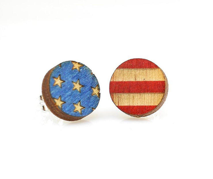 USA Flag Stud Earrings 