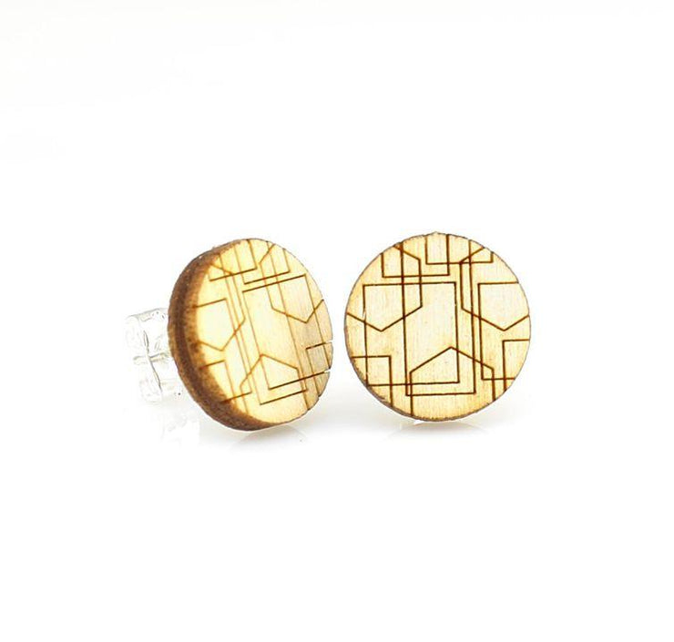 Geometric Lines Stud Earrings 