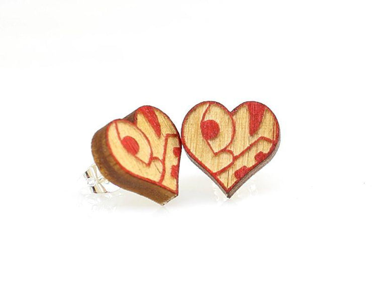 LOVE Heart Stud Earrings 