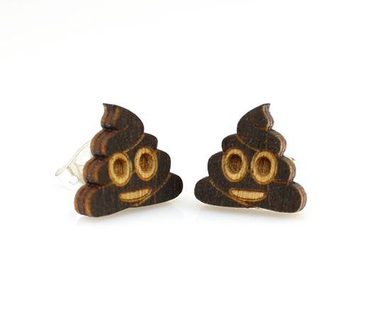 Poop Emoji Stud Earrings 