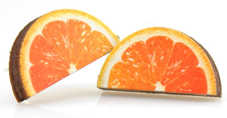 Orange Slice Stud Earrings 