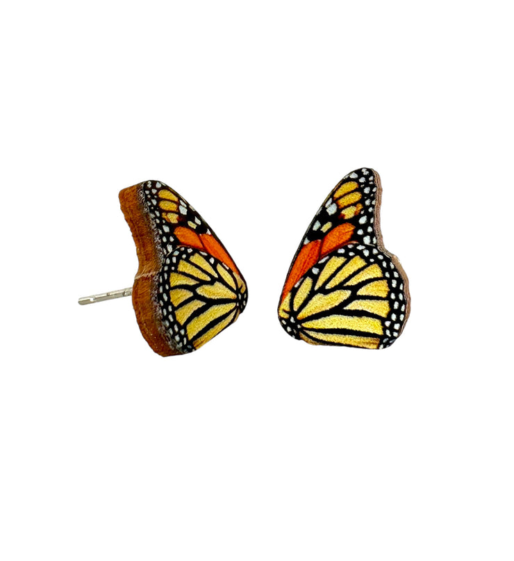 Monarch Butterfly Stud Earrings 