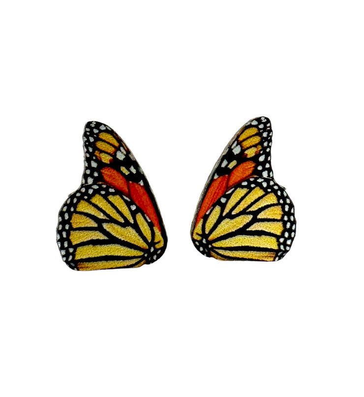 Monarch Butterfly Stud Earrings 