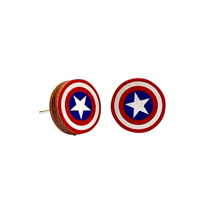 American Shield Stud Earrings 
