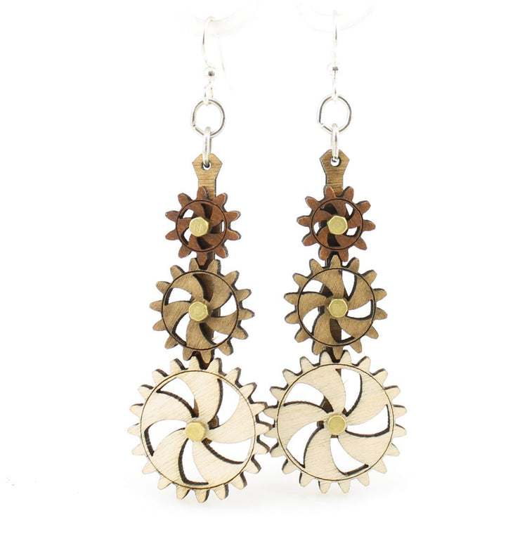 Kinetic Gear Earrings 5009A