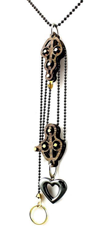 Block and Tackle Pulley Heart Necklace 7005A