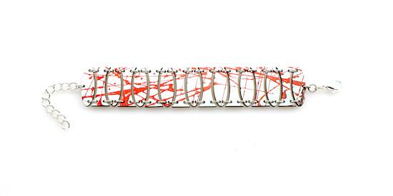 Red Paint Abstract Bracelet 