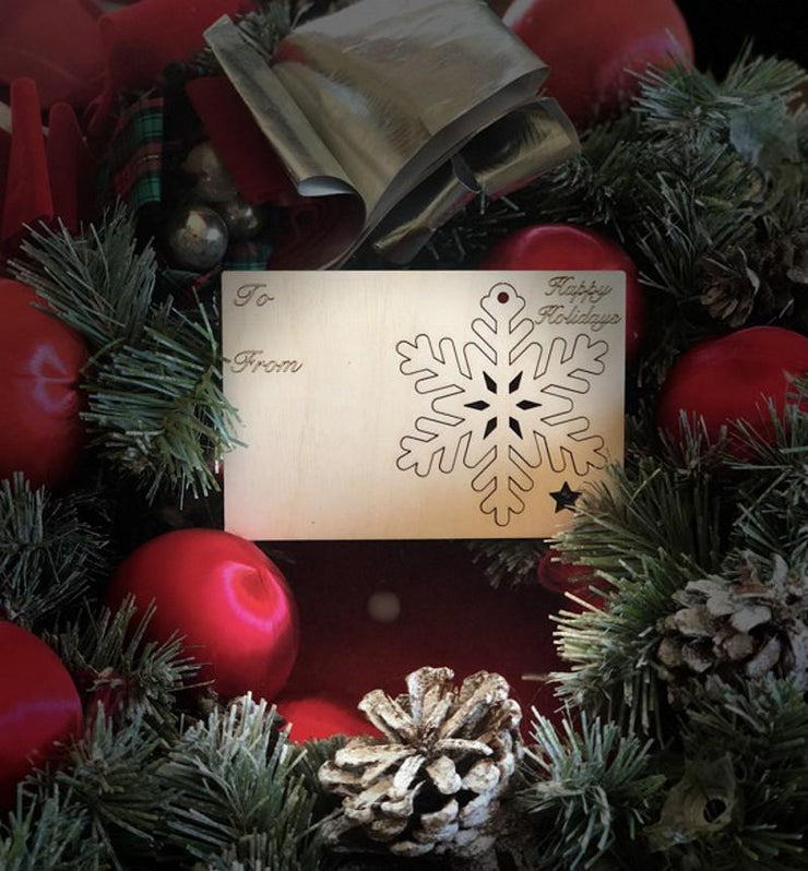 Star Snowflake Holiday Ornament Card 