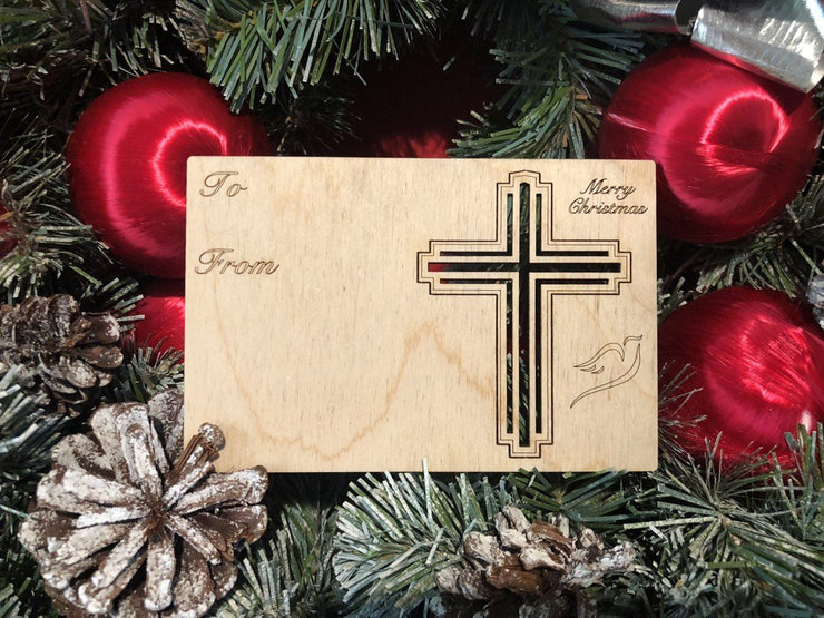 Christian Cross Holiday Ornament Card 