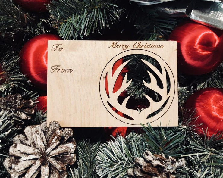 Antler Holiday Card with Pop-Out Ornament 