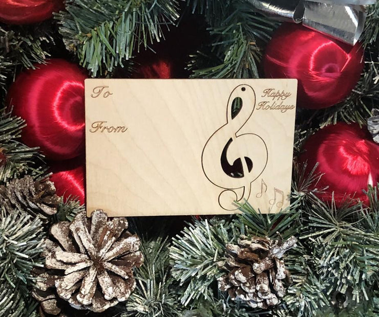 Music Note Holiday Card with Pop-Out Ornament 