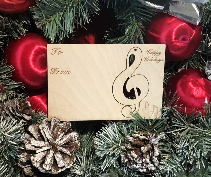 Music Note Holiday Ornament Card 