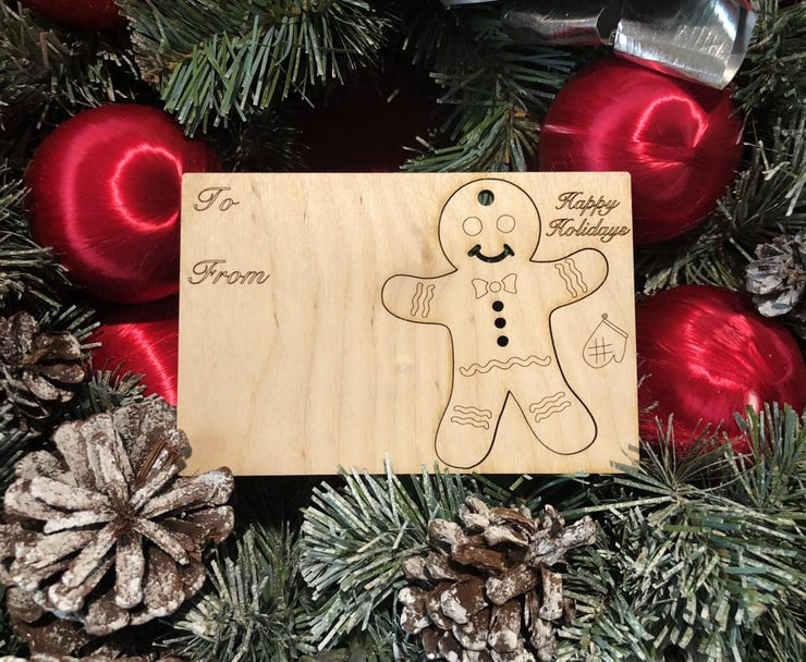 Gingerbread Man Holiday Ornament Card 