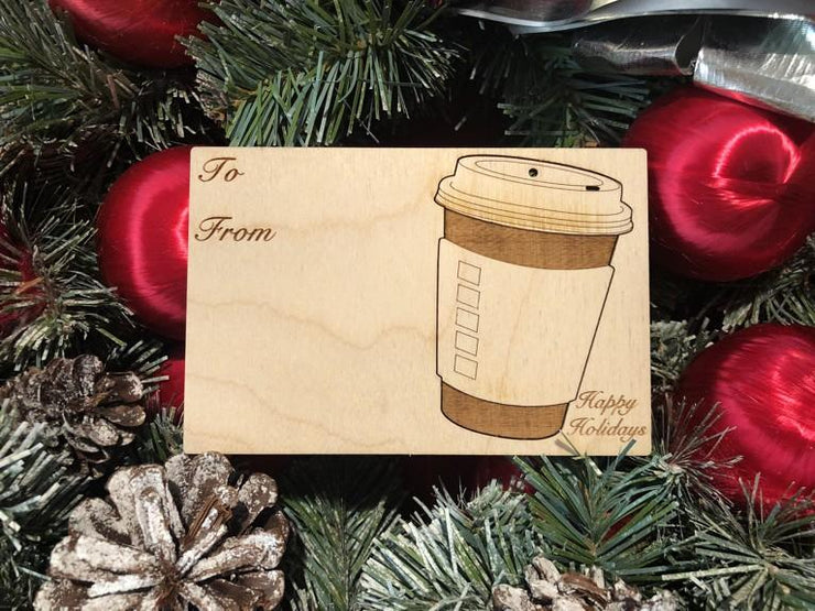 Coffee Cup Holiday Ornament Card 