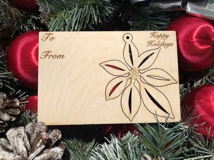 Poinsettia Holiday Card with Pop-Out Ornament 