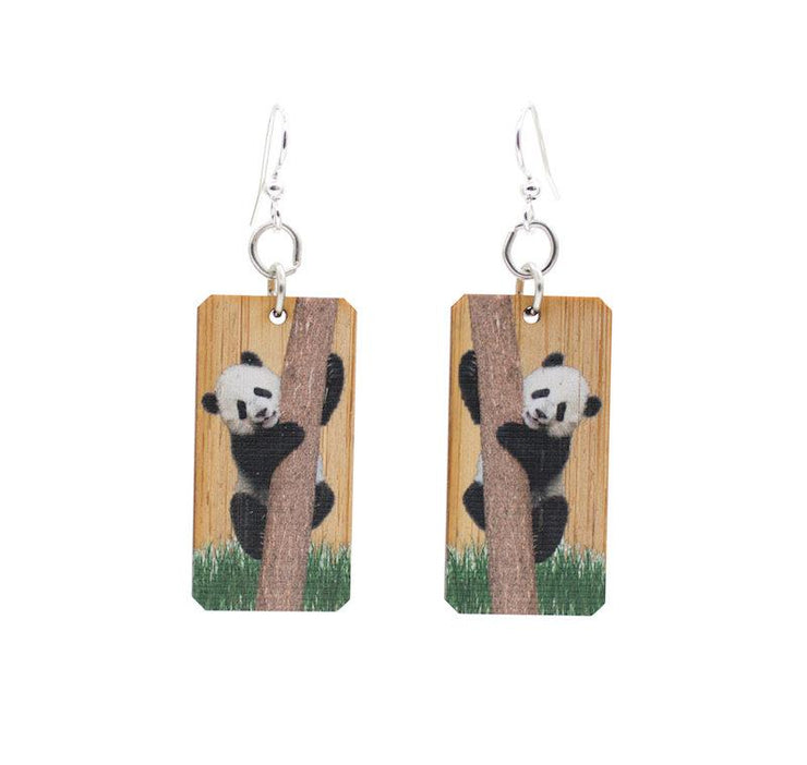Panda Bamboo Earrings 