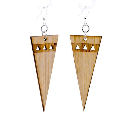 Pointed Edge Bamboo Earrings 