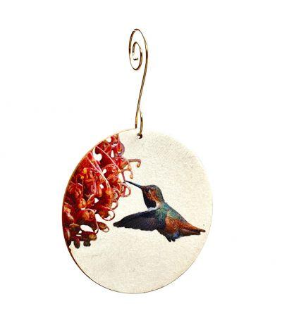 Hummingbird and Flowers Ornament 